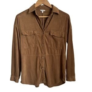 Max Studio Vicuna Brown Faux Suede Shacket Size Small